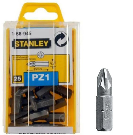 Набір біт Stanley 1/4" PZ1 x 25 мм 25 шт (1-68-945) | Зображення 1
