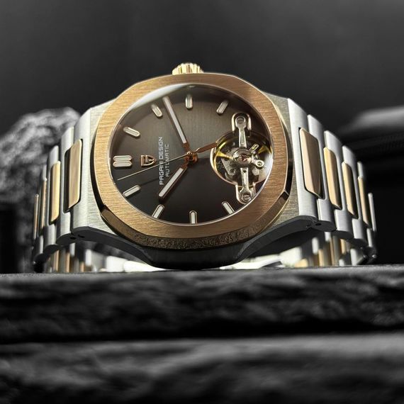 Чоловічий годинник Pagani Design PD-YS025 Silver-Gold-Brown | Зображення 1