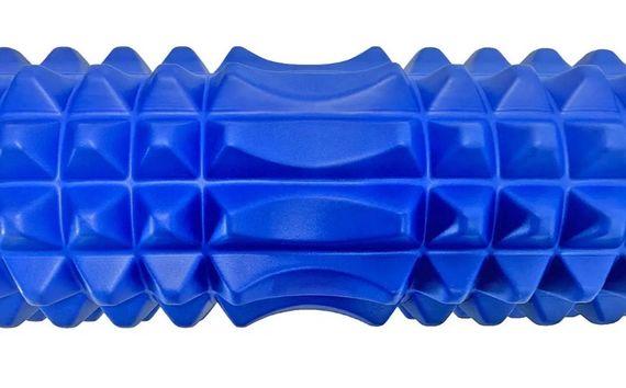 Масажний ролик (роллер) PowerPlay 4406 EVA Massage Roller Синій 45x12 см (PP_4406_Blue) | Зображення 1