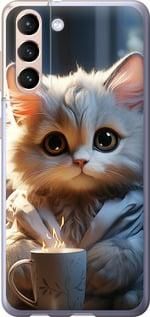 Чехол на Samsung Galaxy S21 White cat из пластика FCh_095991