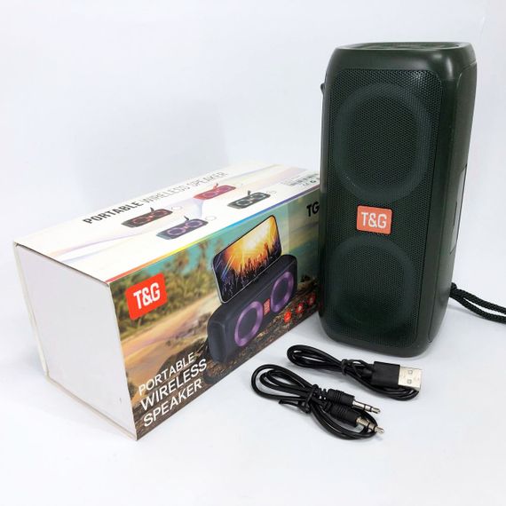 Портативна колонка TG333 2x5W з RGB підсвічуванням. RM-161 Колір: зелений | Зображення 9