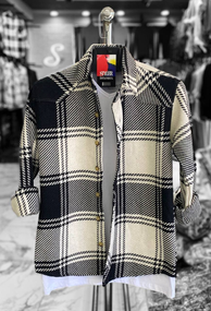 Теплая рубашка Пекин черно-белый S