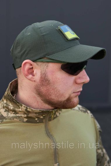 Бейсболка з велкро панеллю ріп-стоп, олива | Зображення 2