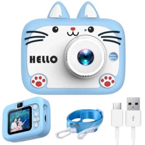 Дитячий фотоапарат X900 Cat Блакитний