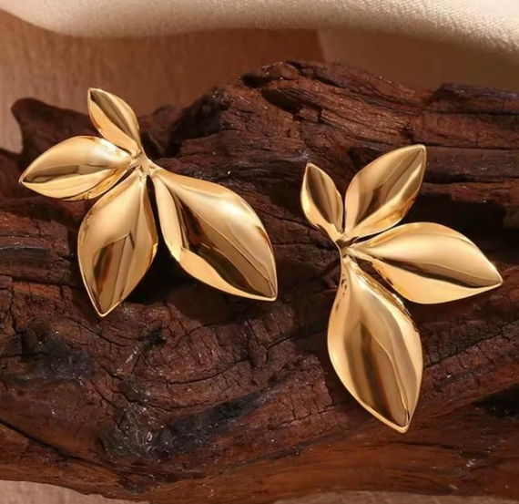 Сережки з пелюстками, сережки з квітами, сережки з квіточками, сережки пелюстки, сережки квіти, сережки гвіздочки | Зображення 3