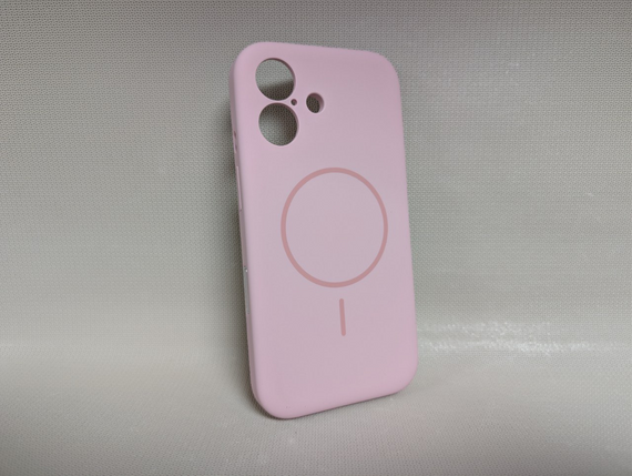 Чохол для iPhone 16 / Айфон 16, Soft Touch, протиударний, MagSafe, преміум силікон, рожевий