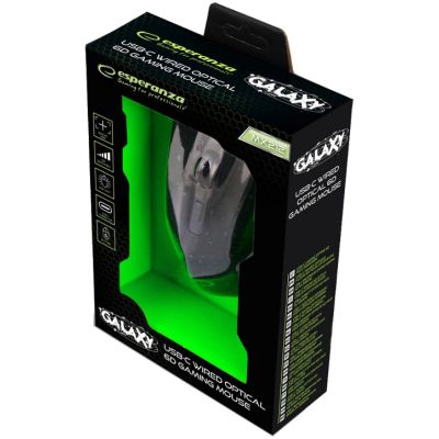 Мышка Esperanza MX212 Galaxy USB Black-Green (EGM212) | Зображення 2