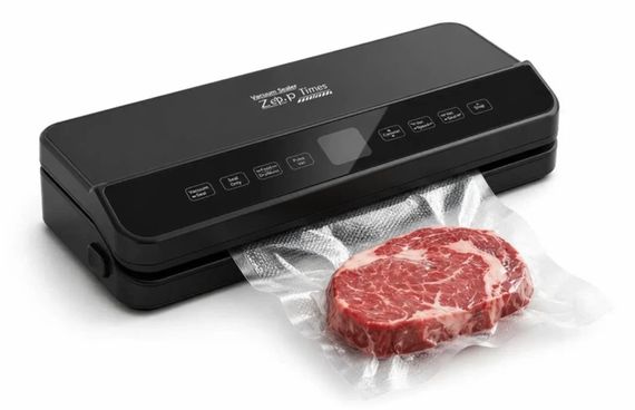 Вакууматор Zepline ZP-00373 бытовой вакуумный упаковщик с пакетами для сухих и влажных продуктов 200 Вт Черный