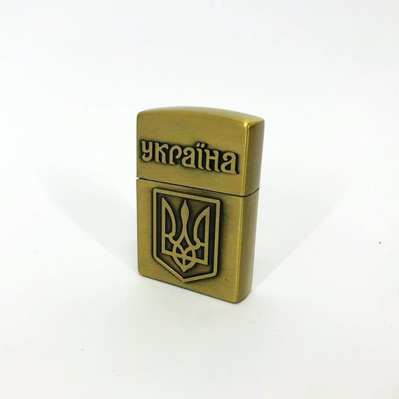 Запальничка кремнієва патріотична Україна 4550. Колір: золотий | Зображення 4