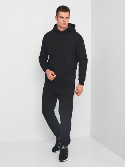 Костюм спортивний чоловічий утеплений чорного кольору, 3XL | Зображення 2