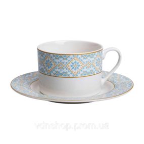 Чашка порцелянова з орнаментом 250 мл, біла HP-7-741