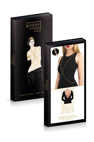Золотистая цепочка для бюста Bijoux Pour Toi – Elena Gold со стразами | Зображення 2