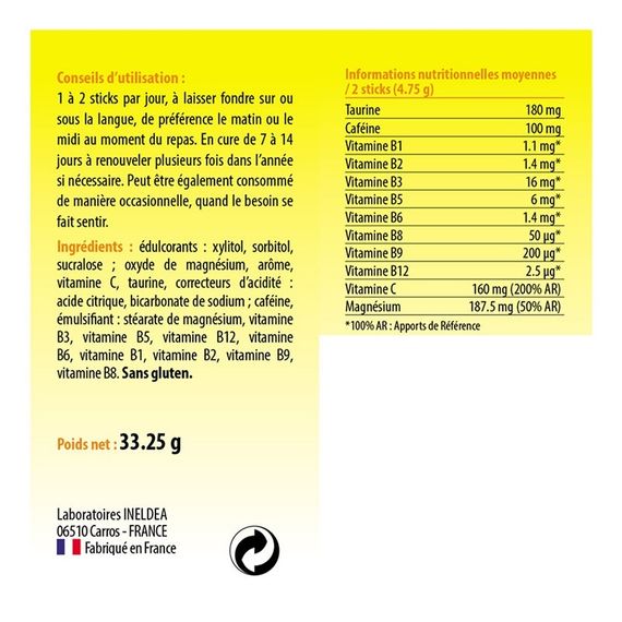 Тонізуючий засіб VITAMIN'22 CAFEINE + 14 stick | Зображення 1