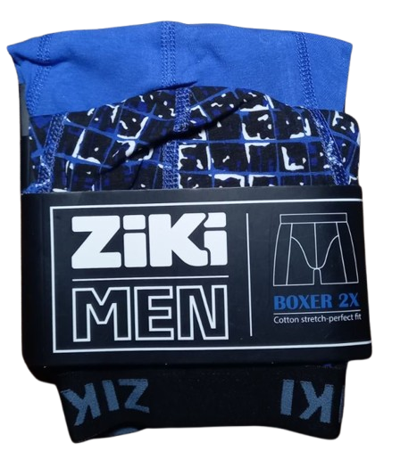 Набір чоловічих трусів боксерів ZIKI MEN 2 шт в наборі, розмір ХS, темно-блакитний, геометрія