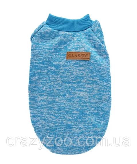 Кофта для собак и котов EcoToys Lake Blue XL рябая голубая A: 39 см B: 48 см C: 29 см 7090