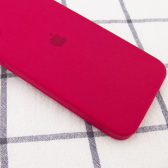 Чехол Silicone Case Square Full Camera Protective (AA) для Apple iPhone 11 Pro Max (6.5") Красный / Rose Red | Зображення 1