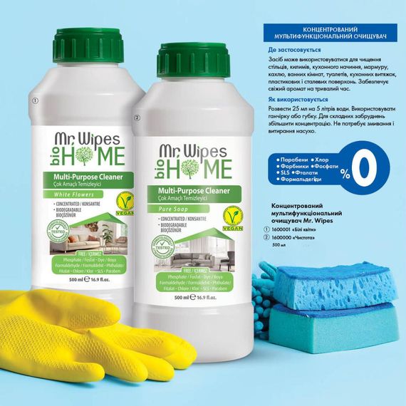 Концентрированный мультифункциональный очиститель Farmasi Mr. Wipes "Белые цветы" 1000 мл | Зображення 4