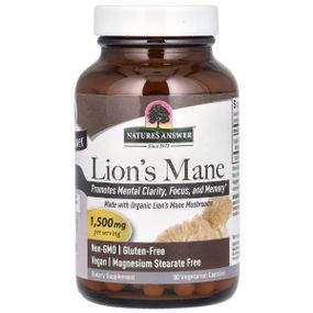 Комплекс для профілактики роботи головного мозку Nature's Answer Lion's Mane 1500 mg 90 Veg Caps