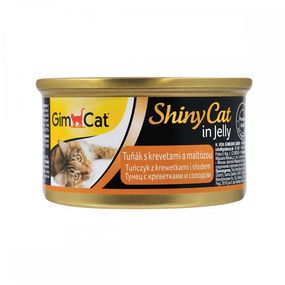 Корм вологий GimCat Shiny Cat для котів з тунцем креветками та мальтом в желе 70 г