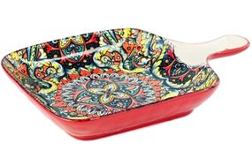 Салатник Olens Мальований 8030-464 23х16х3 см червоний