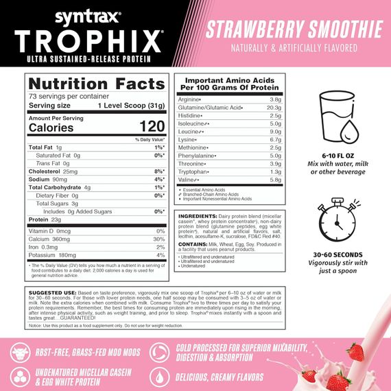 Протеїн Syntrax Trophix 2.2 kg (Strawberry Smoothie) | Зображення 1