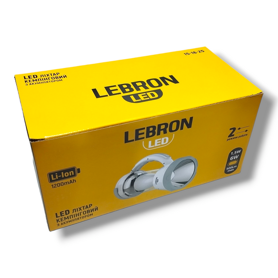 LED ліхтар кемпінговий акумуляторний LEBRON L-HL-625, ABS, 6W, 1200mAh Li-Ion, USB | Зображення 6