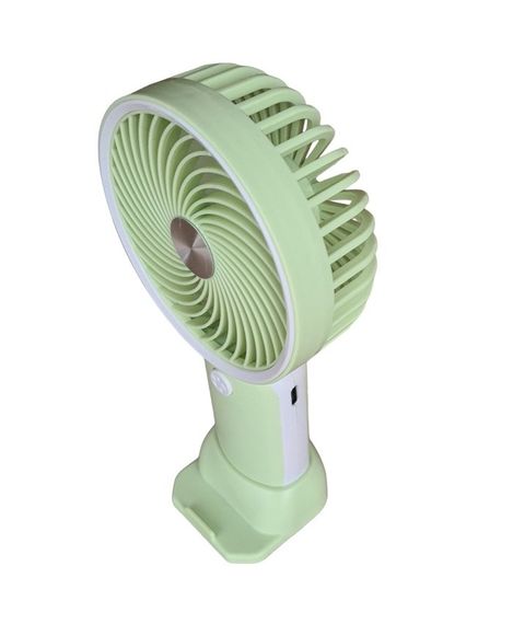 Вентилятор ручний Mini Fan HX09-1 акумуляторний з підставкою для телефону Салатовий з білим | Зображення 1