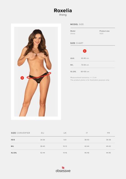 Напівпрозорі стрінги Roxelia Obsessive, чорні, XS/S | Зображення 6