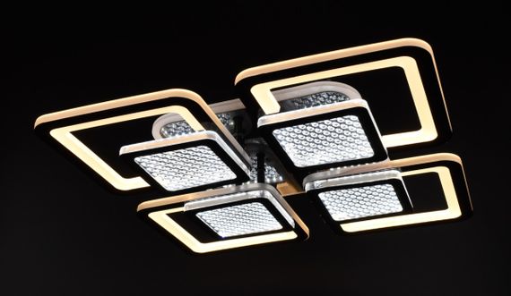 Люстра світлодіодна стельова LED світильник для квартири на стелю лед з пультом 26040 Чорний 9х42х42 см. | Зображення 2