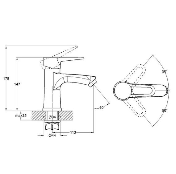 Змішувач для раковини WEZER PUD1-045 | Зображення 1