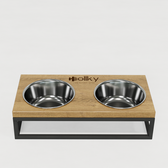 Миски на подставке для маленьких собак и котов Hollky Base S (2 × 0,45 л) BS-36187-GRNT | Зображення 1