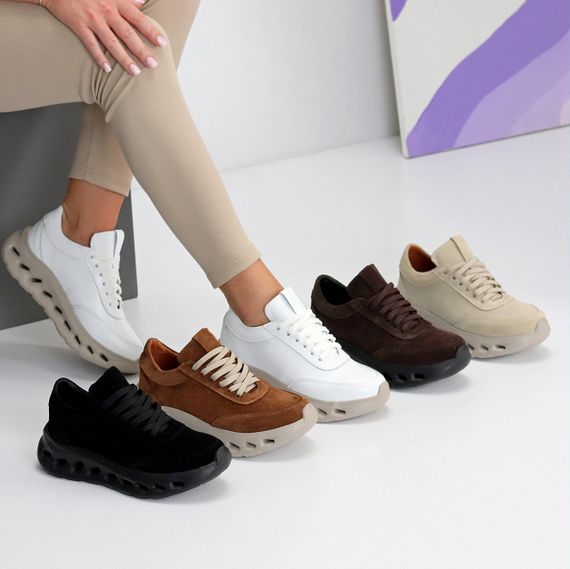 Молодежные дизайнерские белые кроссовки натуральная кожа | Зображення 9