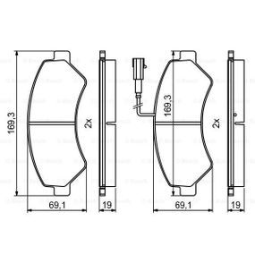 Тормозные колодки Bosch дисковые передние FIAT/CITROEN/PEUGEOT Ducato/Jumper/Ducato 0986494799