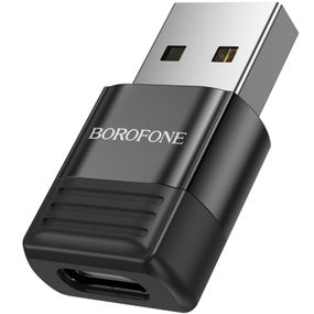 Перехідник Borofone BV18 USB male to Type-C female USB2.0 Black