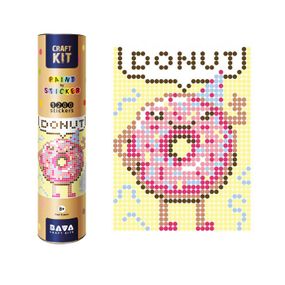 Картина по номерам стикерами в тубусе "Пончик", 1200 стикеров 1869, 33х48 см