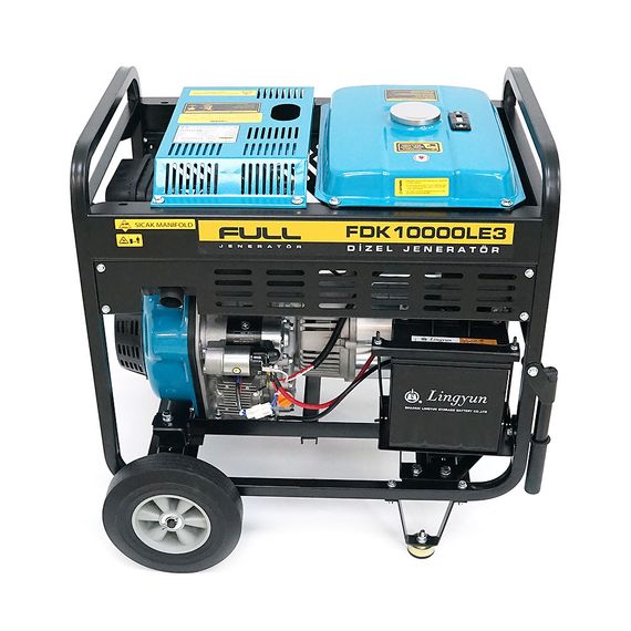Дизельний генератор FULL FDK10000LE3, трехфазный 230/380V, 50Hz, 9.4kVA/7.5kW, бак 12,5 л, витрата 2 л/год, ручний/стартер (без | Зображення 3