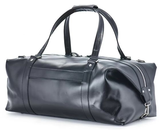 Шкіряна дорожня сумка Skin and Skin Stout L 55х27х23 см Чорна (BB01BL-L) | Зображення 3