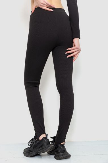 Лосини в рубчик на флісі, колір чорний, 102R365 | Зображення 3