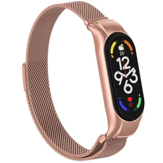 Ремінець Milanese Loop Design для Xiaomi Mi Band 5/6 Rose Pink | Зображення 2