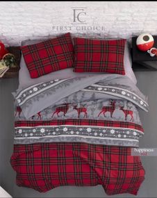 Комплект постільної білизни First Choice Flanel 200×220 см Happinies Red