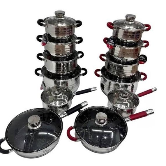 Набір посуду з нержавіючої сталі з кришками 12 предметів ZP-115