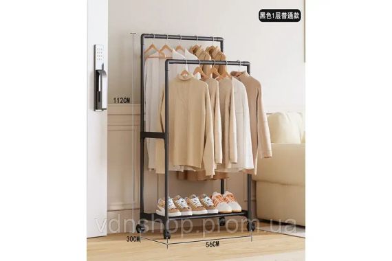 Стойка-вешалка на колесах для вещей и обуви (YH9918-1) | Зображення 4