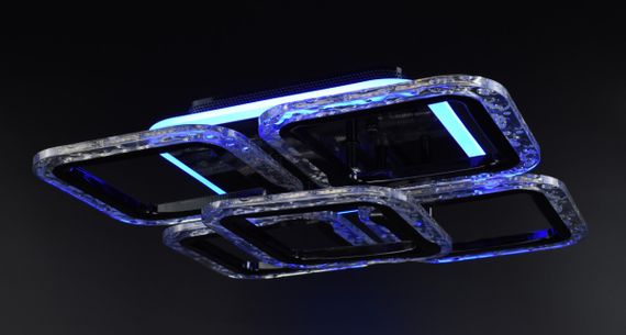 Люстра світлодіодна стельова LED світильник для квартири на стелю лед з пультом 26088 Чорний 10х38х38 см. | Зображення 6