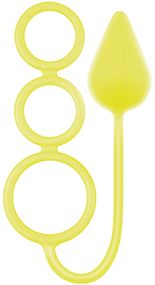 Анальна пробка RENEGADE 3 RING circus MEDIUM, YELLOW, Жовтий