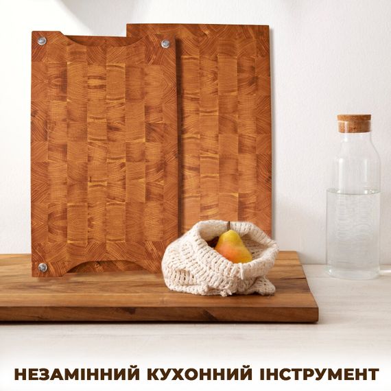 Торцева обробна кухонна дерев’яна дошка з дуба 30*40*4 см | Зображення 3
