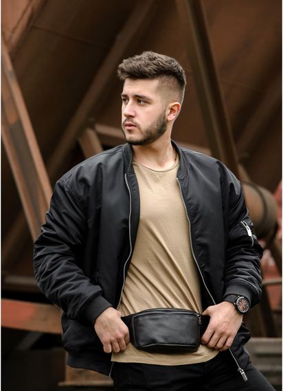 Поясна сумка бананка шкіряна Sambag Tirso PSO чорний 30.5 х 14 см (81119001) | Зображення 2