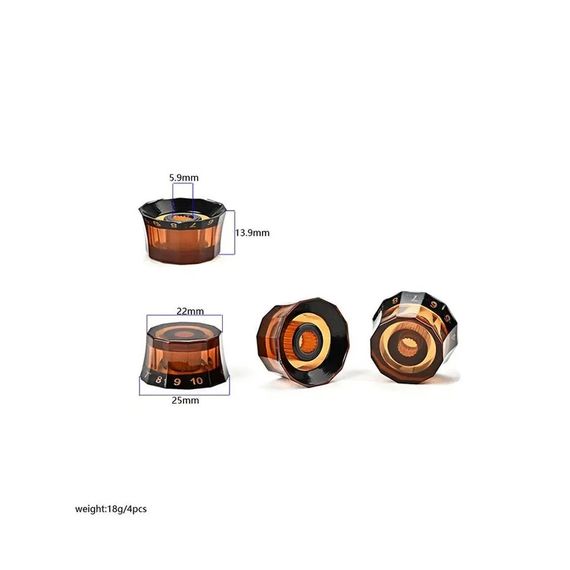 Ручки бурштинові для потенціометрів гітари електрогітари Gibson PRS | Зображення 2