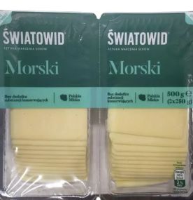 Сыр твердый нарезка слайсами Morski Swiatowid 2х250г,  Польша