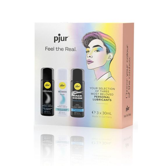 Набір лубрикантів інтимні гелі змазки Pjur Pride Box — 3×30 мл, водна й силіконова основи, для чутливої шкіри | Зображення 2
