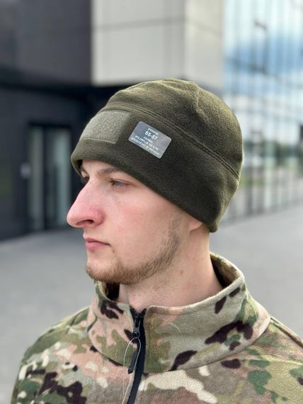 Шапка флісова олива з Velcro | Зображення 5